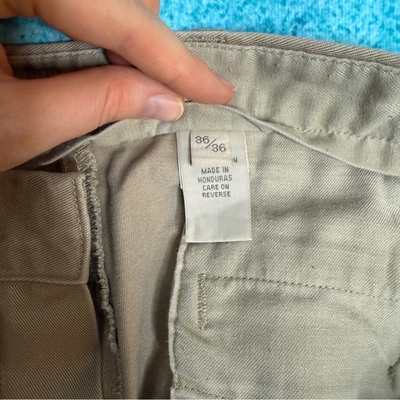 Vintage 90s Y2K GAP Relaxed Fit Mens Chinos Tan Pleated Cuffed Pants 34X34.5 - Picture 12 of 15